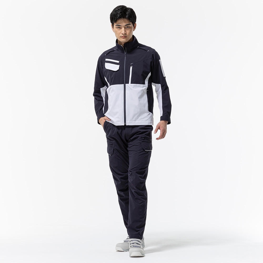 【美品】MIZUNO ワークジャケット ストレッチ　制電　L相当　セットアップ 美品】MIZUNO ワークジャケット ストレッチ 制電 L相当