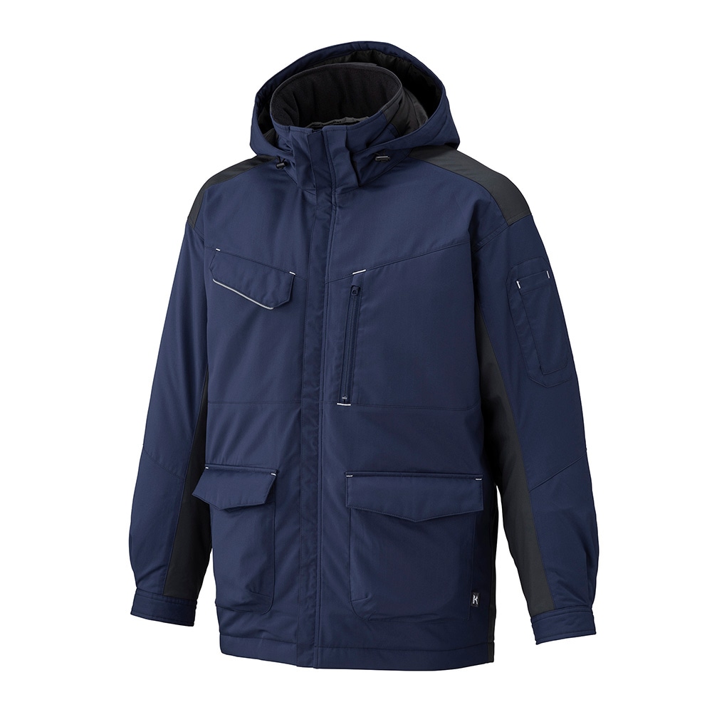 吸湿発熱】ブレスサーモ中綿ブルゾン(エコ素材／ミドル丈)|F2JEC910