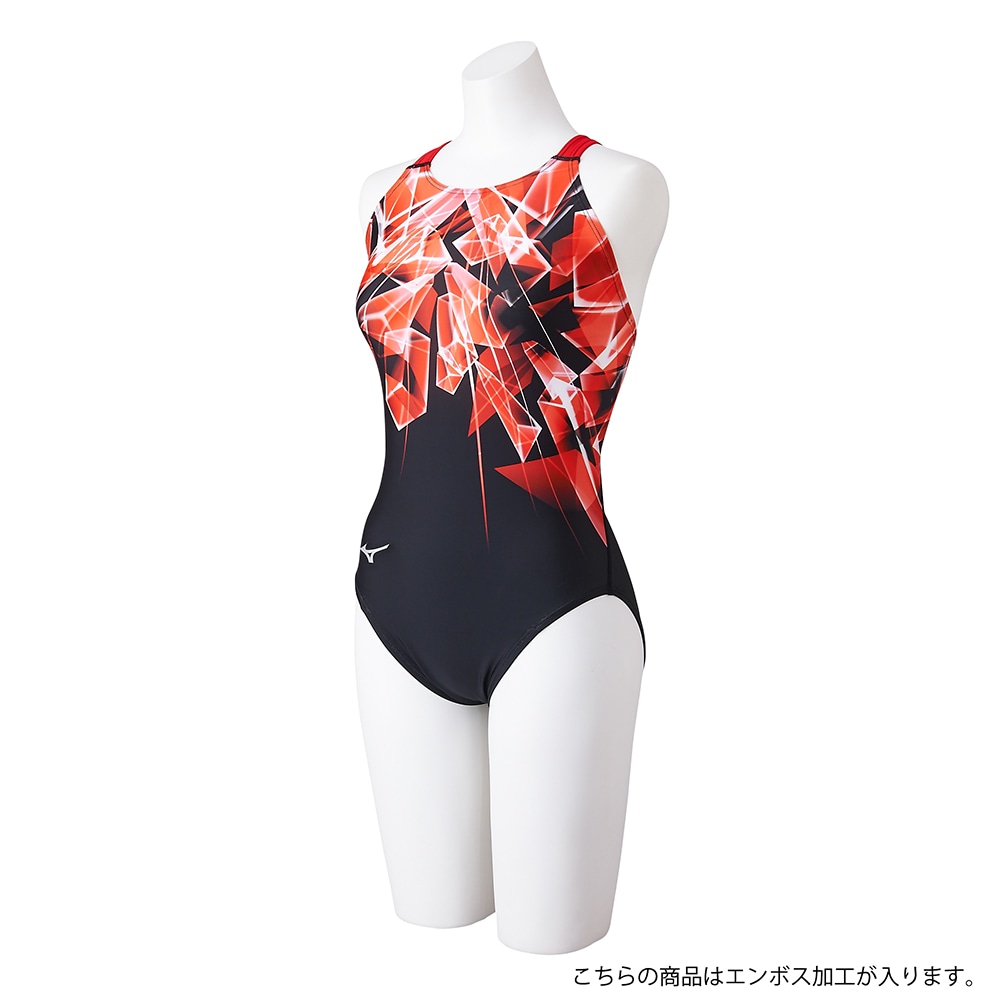 週末特価！！　アシックス　競泳水着　Mサイズ　サンプルモデル STREAM ACE】競泳用ミディアムカット(レースオープンバック)|N2MA1224