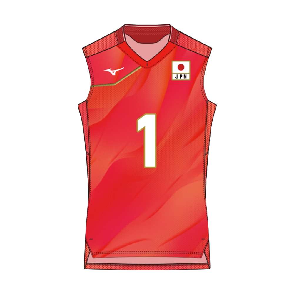 Mizuno バレーボールシャツ 4 大東文化大学　着用済5着セット 1枚までメール便OK】限定オリジナルメッセージTシャツ ミズノ(mizuno