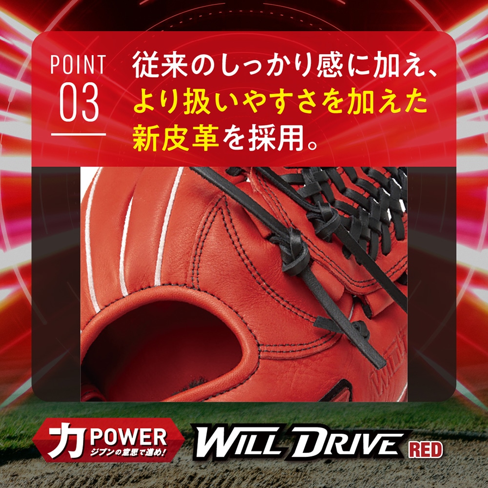 軟式用ウィルドライブ レッド【一塁手用／TK型】|1AJFR34600|グラブ