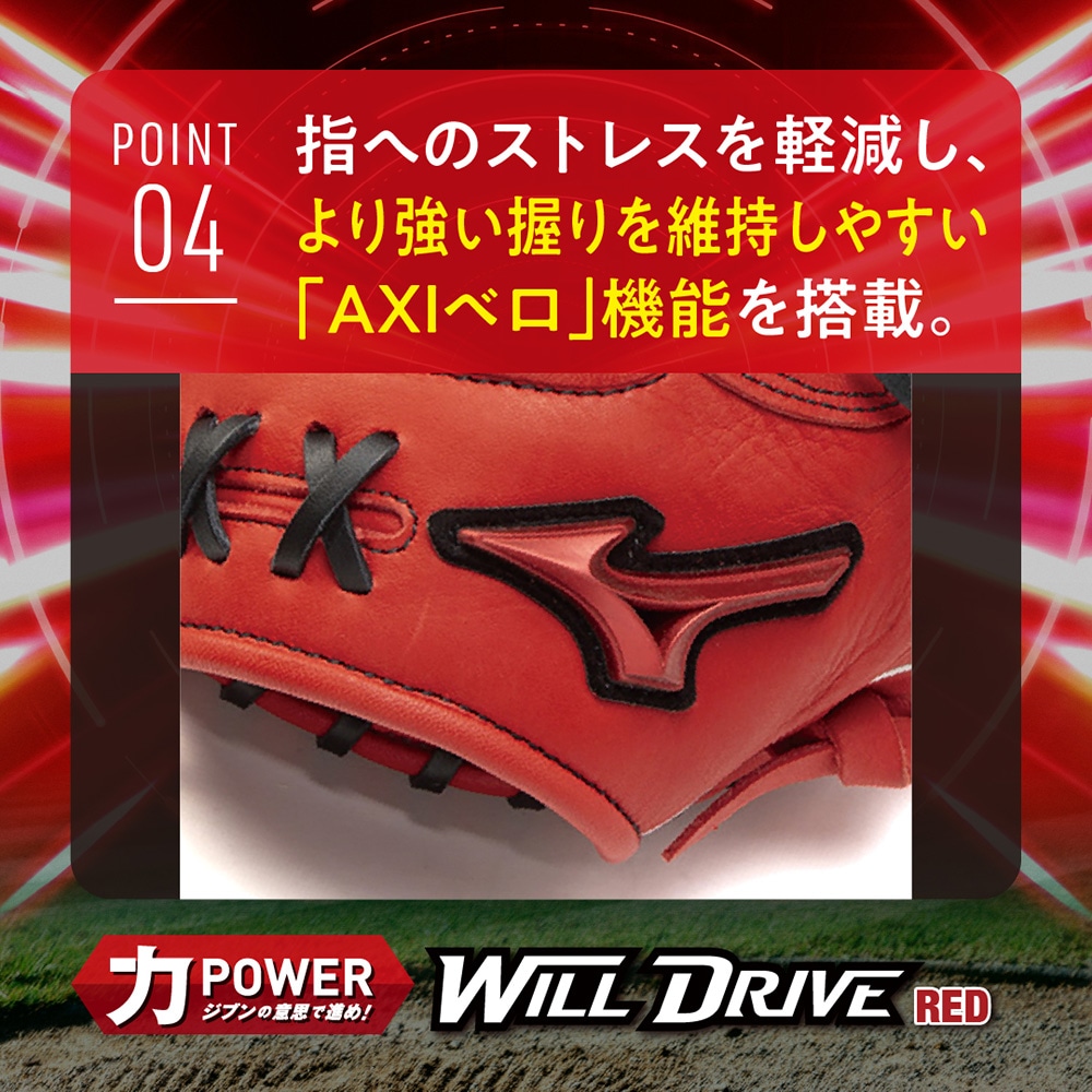 軟式用ウィルドライブ レッド【一塁手用／TK型】|1AJFR34600|グラブ