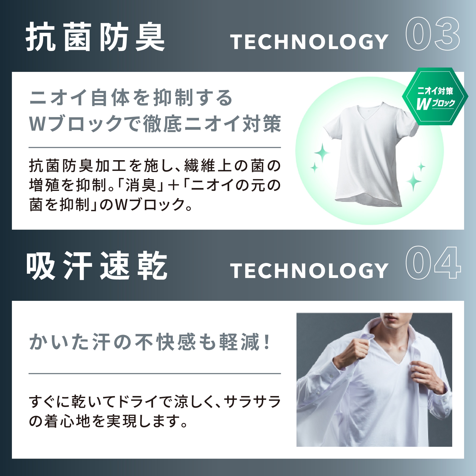 耐久消臭／抗菌防臭】着るドラントクイックドライアンダー