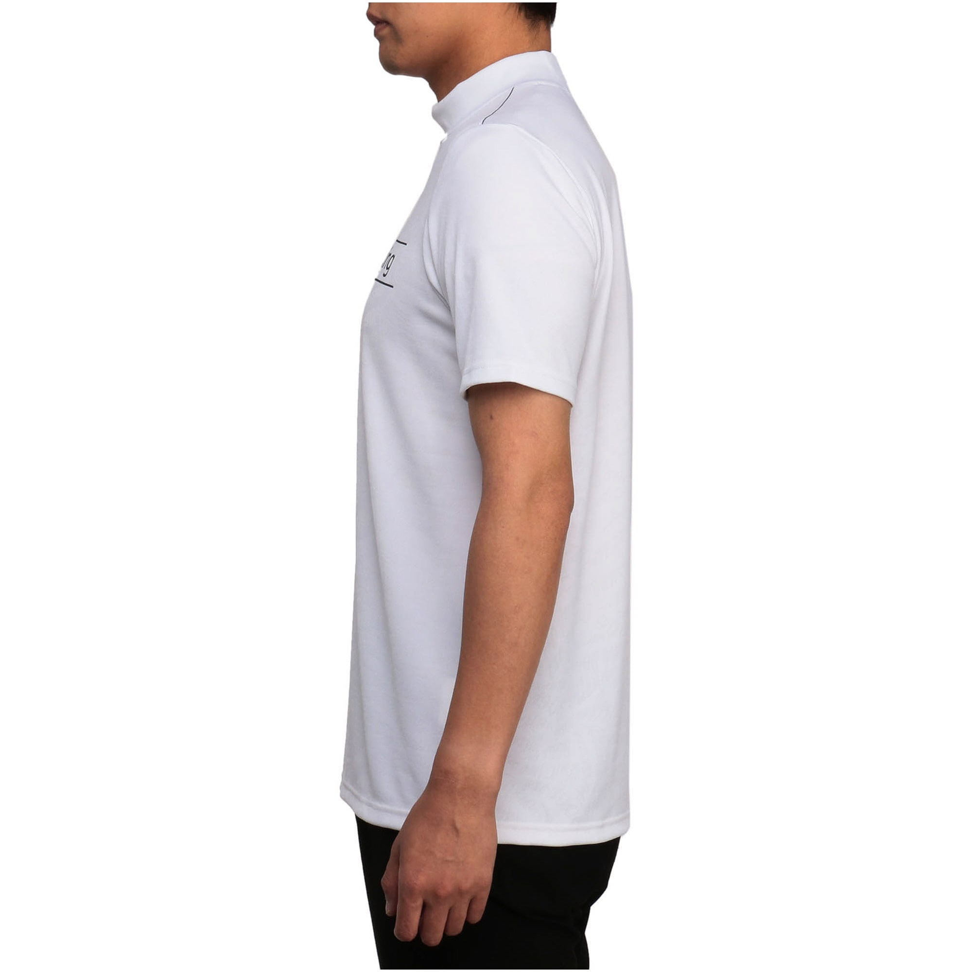 ダブルジャガード半袖モックネックシャツ(大きいサイズ)[メンズ]