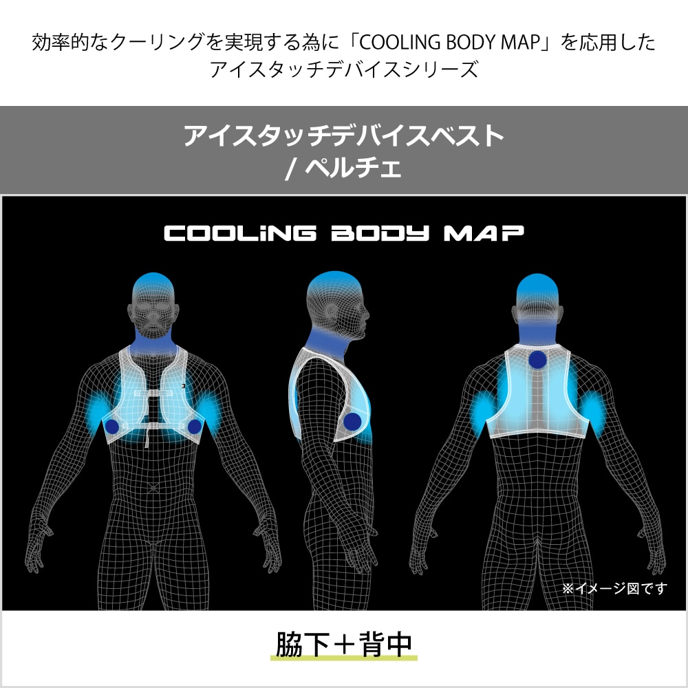 ミズノ アイスタッチデバイスベスト L/ペルチェデバイス3個/バッテリー セット ミズノ アイスタッチデバイスベスト L/ペルチェデバイス3コ