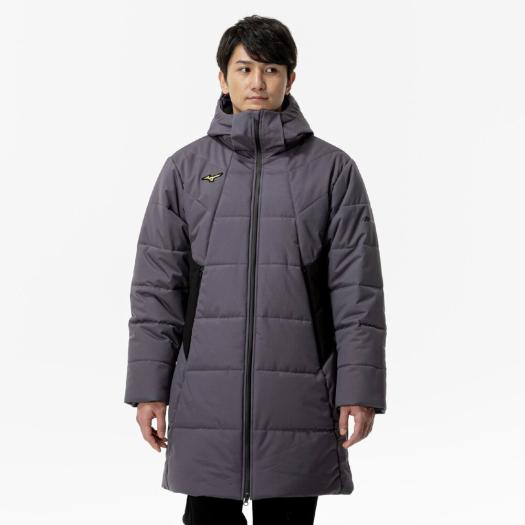 MIZUNO SHOP [ミズノ公式オンラインショップ] 【ミズノプロ／保温素材／吸湿発熱】テックフィルブレスサーモロングコート ユニセックス 10 オデッセイグレー 12J