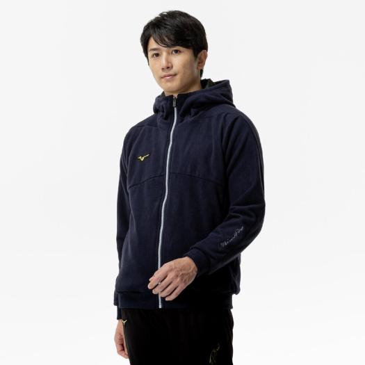 MIZUNO SHOP [ミズノ公式オンラインショップ] 【ミズノ直営店限定／ミズノプロ】プルーフフリースフーディ ユニセックス 14 ネイビー 12JECK71