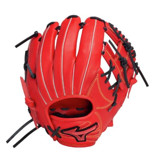 MIZUNO SHOP [ミズノ公式オンラインショップ] ソフトボール用ウィルドライブ レッド IBE【内野手向け／サイズ9】 ユニセックス 7009 ラディッシュ×ブラック 1AJ