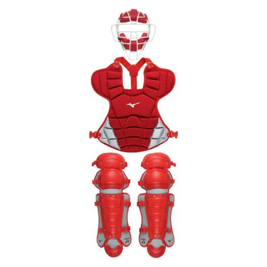 MIZUNO SHOP [ミズノ公式オンラインショップ] 【ミズノ直営店限定】軟式用／ゴムソフトボール用捕手防具セット ユニセックス 62 レッド 1DJPC200