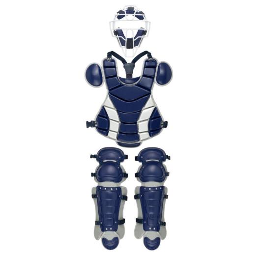 ミズノプロ　キャッチャー防具セットМサイズ　ネイビー✕シルバー MIZUNO ミズノ ソフトボールキャッチャー防具4点セット マスク