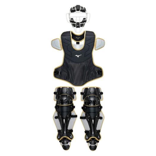 MIZUNO SHOP [ミズノ公式オンラインショップ] 【ミズノ直営店限定／ミズノプロ】軟式用／ゴムソフトボール用號SAKEBI捕手防具3点セット ユニセックス 09 ブラッ