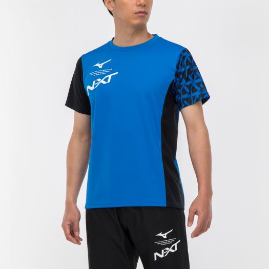 MIZUNO SHOP [ミズノ公式オンラインショップ] N-XT Tシャツ[ユニセックス] 26 ピースブルー×ブラック 32JA2720