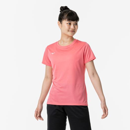 MIZUNO SHOP [ミズノ公式オンラインショップ] ナビドライTシャツ(半袖／丸首)[ウィメンズ] 64 ピンクレモネード×ホワイト 32MA1390