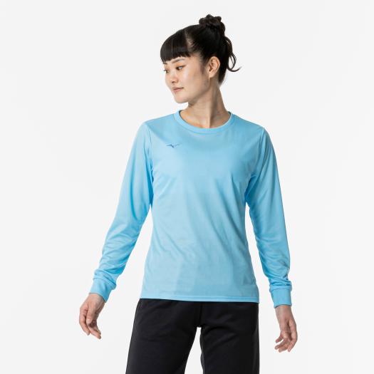 MIZUNO SHOP [ミズノ公式オンラインショップ] ナビドライTシャツ(長袖／丸首)[ウィメンズ] 21 スプラッシュブルー×ブルー 32MA1395画像
