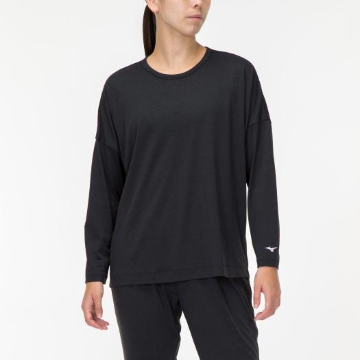 MIZUNO SHOP [ミズノ公式オンラインショップ] Tシャツ(長袖)[ウィメンズ] 09 ブラック杢 32MA2344画像