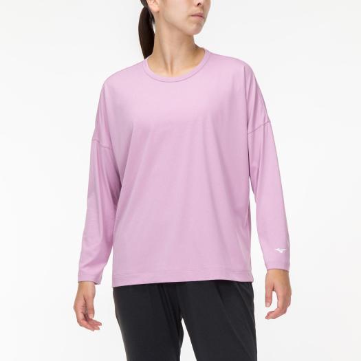 MIZUNO SHOP [ミズノ公式オンラインショップ] Tシャツ(長袖)[ウィメンズ] 69 ピンクラベンダー杢 32MA2344画像