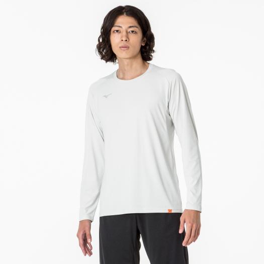 MIZUNO SHOP [ミズノ公式オンラインショップ] ドライTシャツ(長袖)[メンズ] 02 ホワイト杢 32MAA029