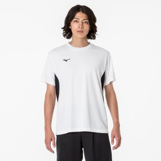 MIZUNO SHOP [ミズノ公式オンラインショップ] ナビドライTシャツ(半袖／切替)[メンズ] 01 ホワイト×ブラック 32MAA190画像