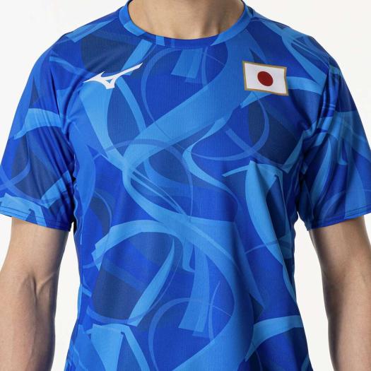 堺ブレイザーズ　ユニフォーム Tシャツ　応援Tシャツ　ミズノ　ブルー　限定カラー 応援Tシャツ|32MABPC1|ミズノトレーニング|トレーニングウエア|ミズノ
