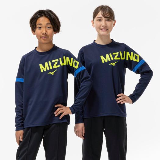 MIZUNO SHOP [ミズノ公式オンラインショップ] 【抗菌防臭／防汚】GACHI Tシャツ(長袖) ジュニア 14 ドレスネイビー 32MAC941