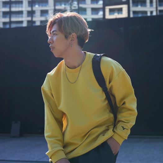 MIZUNO SHOP [ミズノ公式オンラインショップ] ルーズフィットスウェットクルー ユニセックス 42 ミステッドイエロー杢 32MC5US1