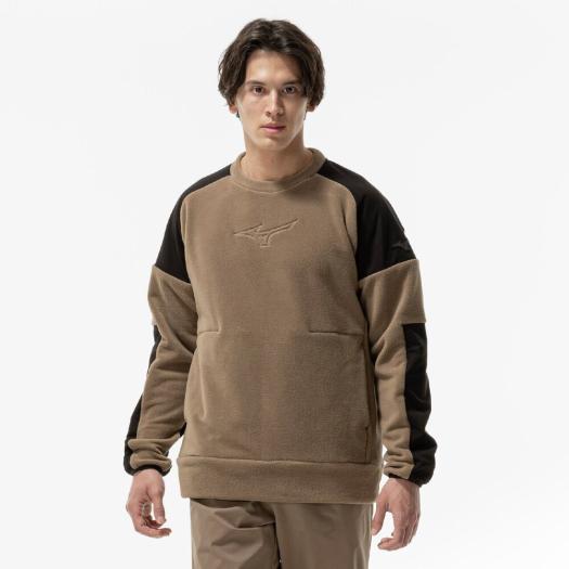 MIZUNO SHOP [ミズノ公式オンラインショップ] プルーフフリースクルー メンズ 52 キャメル 32MCC559