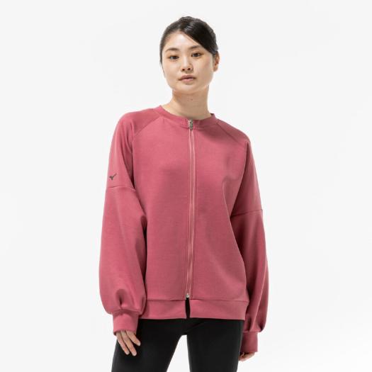 MIZUNO SHOP [ミズノ公式オンラインショップ] ストレッチスウェットフルジッププルオーバー(2way) ウィメンズ 61 モーブピンク杢 32MCC826