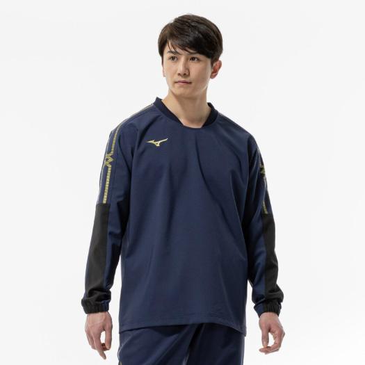 MIZUNO SHOP [ミズノ公式オンラインショップ] MCライン タフブレーカーシャツ ユニセックス 14 ドレスネイビー 32MEC181