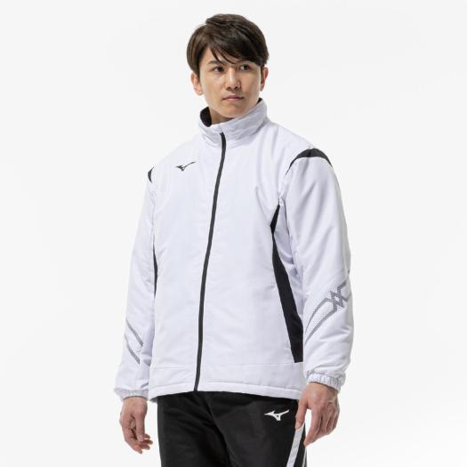 MIZUNO SHOP [ミズノ公式オンラインショップ] 【吸湿発熱】MCライン ブレスサーモ中綿ウォーマージャケット ユニセックス 01 ホワイト×ブラック 32MEC630