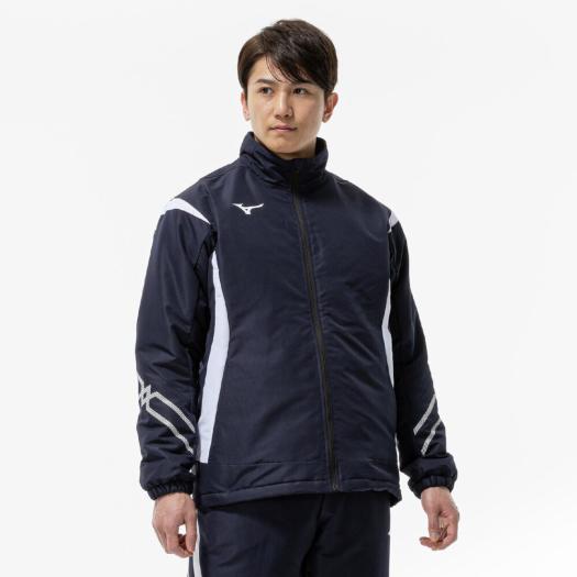 MIZUNO SHOP [ミズノ公式オンラインショップ] 【吸湿発熱】MCライン ブレスサーモ中綿ウォーマージャケット ユニセックス 11 ディープネイビー×ホワイト 32MEC6