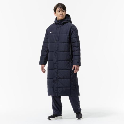 MIZUNO SHOP [ミズノ公式オンラインショップ] ナカワタロングコート ユニセックス 11 ディープネイビー×ディープネイビー 32MEC663