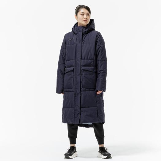 MIZUNO SHOP [ミズノ公式オンラインショップ] 【保温素材／吸湿発熱】テックフィルブレスサーモロングコート ウィメンズ 14 ディープネイビー 32MEC852