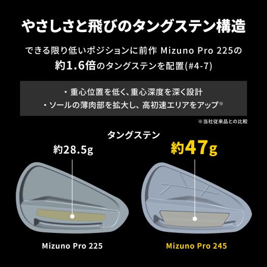 Mizuno Pro 245 アイアン 6本組／左用(No.5～9、PW)(Dynamic Gold 95