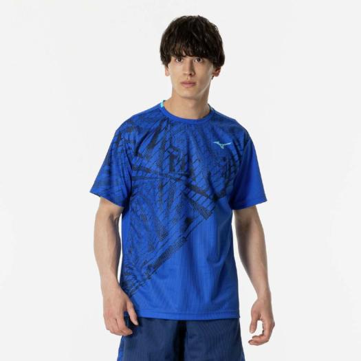 MIZUNO SHOP [ミズノ公式オンラインショップ] 【汗処理／通気】ドライエアロフローゲームシャツ(ラケットスポーツ) ユニセックス 22 ブルー 62JAB501