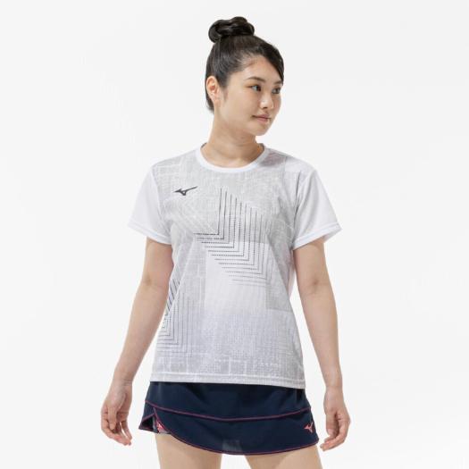 MIZUNO SHOP [ミズノ公式オンラインショップ] 【汗処理／通気】ドライエアロフローゲームシャツ(ラケットスポーツ) ウィメンズ 01 ホワイト 62JAC711