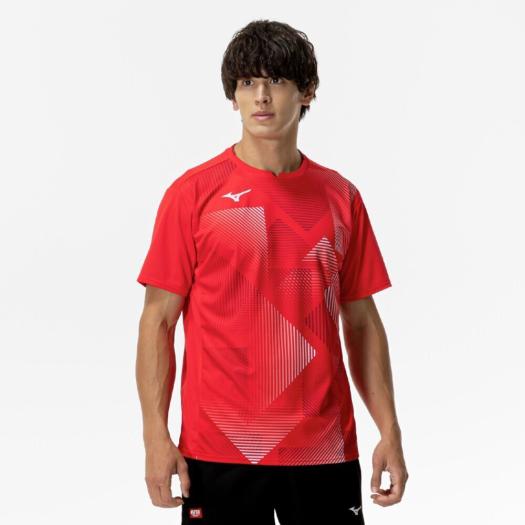 MIZUNO SHOP [ミズノ公式オンラインショップ] ゲームシャツ(卓球) ユニセックス 61 ポピーレッド 82JAC001