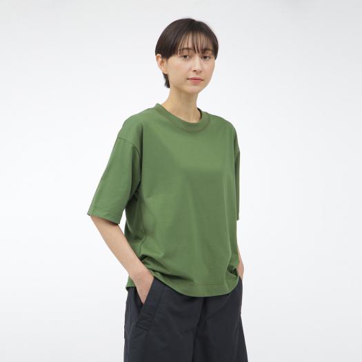 MIZUNO SHOP [ミズノ公式オンラインショップ] 【MARGARET HOWELL】コットンポリエステルワイドTシャツ ウィメンズ 35 グリーン B2JACZ08