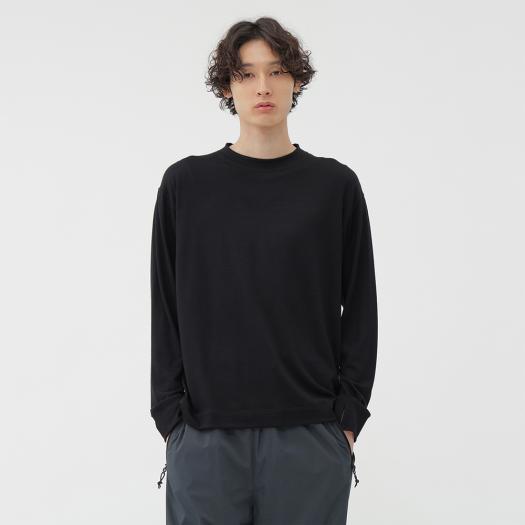 MIZUNO SHOP [ミズノ公式オンラインショップ] 【MARGARET HOWELL】メリノウールクルーネックシャツ メンズ 09 ブラック B2JACZ21