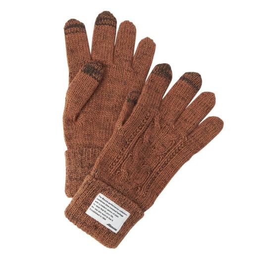 MIZUNO SHOP [ミズノ公式オンラインショップ] 【吸湿発熱】ブレスサーモ ケーブル編ニットグラブ(タッチパネル対応) ウィメンズ 53 ブラウン杢 B2JYC735