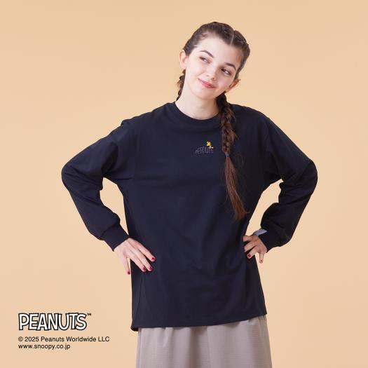 MIZUNO SHOP [ミズノ公式オンラインショップ] 【PEANUTS】クイックドライコットン長袖Tシャツ ユニセックス 09 ブラック B2MACY50