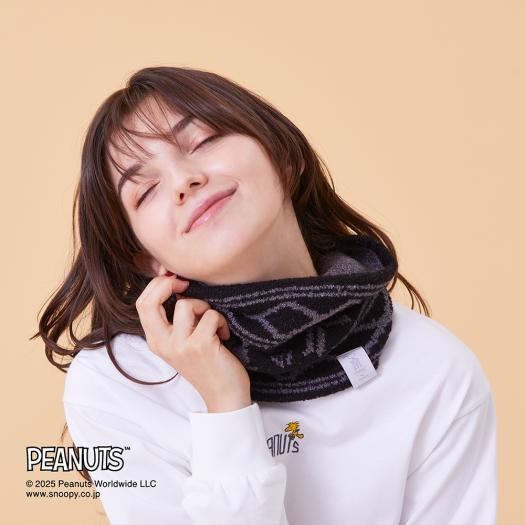 MIZUNO SHOP [ミズノ公式オンラインショップ] 【PEANUTS／吸湿発熱】ブレスサーモマシュマロニットネックウォーマー ユニセックス 09 ブラック B2MYCY60