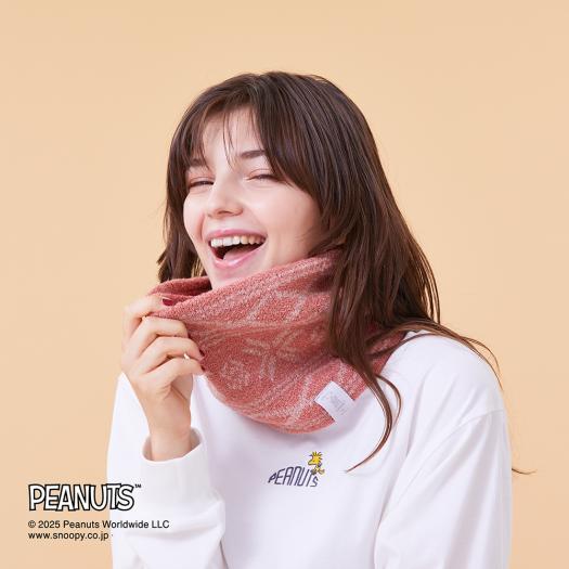 MIZUNO SHOP [ミズノ公式オンラインショップ] 【PEANUTS／吸湿発熱】ブレスサーモマシュマロニットネックウォーマー ユニセックス 60 ローズウッド B2MYCY60