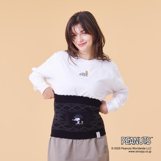 MIZUNO SHOP [ミズノ公式オンラインショップ] 【PEANUTS／吸湿発熱】ブレスサーモゆるぬくウエストウォーマー(腹巻) ユニセックス 09 ブラック×チャコール B2MY