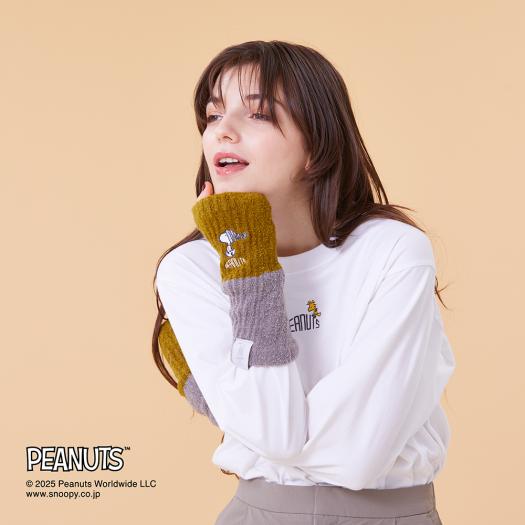 MIZUNO SHOP [ミズノ公式オンラインショップ] 【PEANUTS／吸湿発熱】ブレスサーモマシュマロアームウォーマー ユニセックス 56 モーブグレー×モスグリーン B2MY