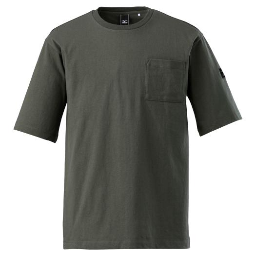 MIZUNO SHOP [ミズノ公式オンラインショップ] 撥水オーバーサイズTシャツ(半袖)[メンズ] 38 カーキ C2JA2154の大画像