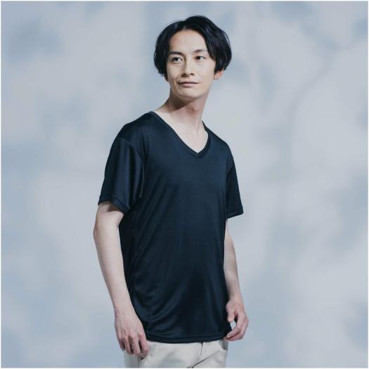 MIZUNO SHOP [ミズノ公式オンラインショップ] Vネック半袖インナーシャツ(2枚組)[メンズ] 09 ブラック C2JG1110の大画像