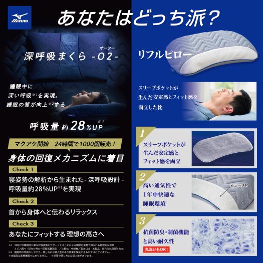 リフル ピロー(枕)|C2JNA105|寝具|健康・日常生活品|ミズノ公式オンライン
