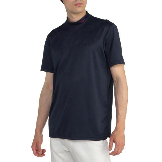 MIZUNO SHOP [ミズノ公式オンラインショップ] ダブルジャガード半袖モックネックシャツ(大きいサイズ)[メンズ] 14 ディープネイビー E2JA2073