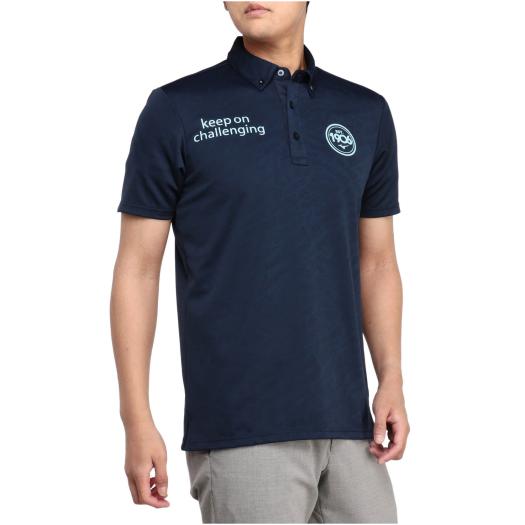 MIZUNO SHOP [ミズノ公式オンラインショップ] ダブルジャガード半袖ボタンダウンシャツ(大きいサイズ)[メンズ] 15 ネイビー E2JAA068