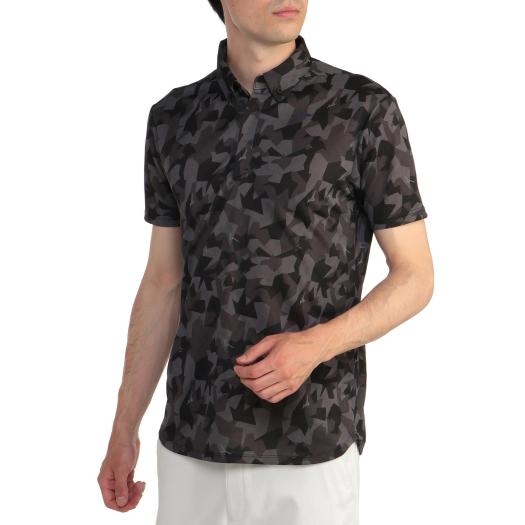 MIZUNO SHOP [ミズノ公式オンラインショップ] メッシュジャガードプリント半袖共衿シャツ[メンズ] 08 チャコールグレー E2MA2001画像